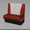 Stylish Red And White Upholstered Banquette Sofa With Contrasting Color And Soft Padding Design