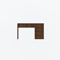 Practical Wooden Desk with Drawers and Storage Cabinets for Home Office