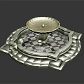 Elegant Stone Fountain Featuring Circular Basin And Black White Checkered Platform 3d model