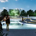 Scenic Park Landscape With Lush Green Trees Winding Paths And Relaxation Areas