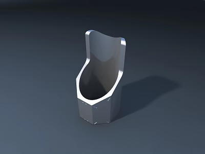 Modern Public Facility Metal Seat Design In Stainless Steel For Urban Public Spaces 3d model