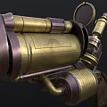 Steampunk Revolver With Mechanical Design Vintage Metal Components And Aiming Scope