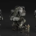 Detailed Futuristic Mechanical Robots With Human Figure In Game Movie Character Design