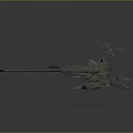 Vintage Green Military Machine Gun With Metal Mount Stand And Wheels Structure