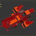 Red Sci Fi Style Futuristic Fighter Jet With Unique Wings