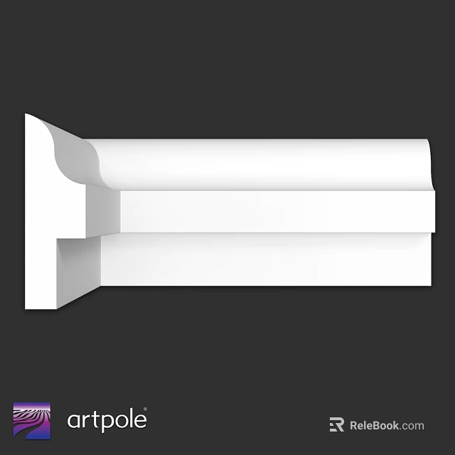 White Modern Decorative Molding Trim With Smooth Architectural Design Features 3d model 