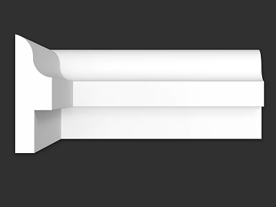 White Modern Decorative Molding Trim With Smooth Architectural Design Features 3d model