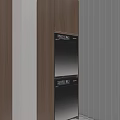 Modern Home Balcony Interior Design With Wooden Cabinets Glass Door And Blinds