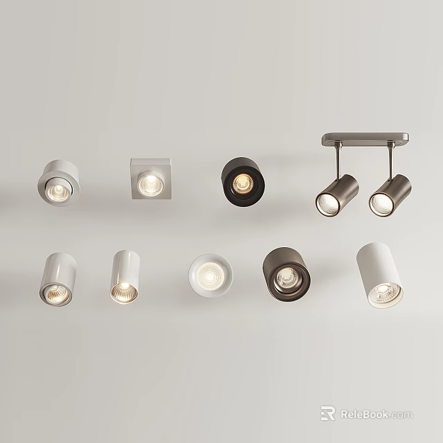 Modern Downlights And Spotlights With Various Designs For Home Ceiling Lighting 3d model