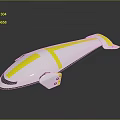 Streamlined White And Yellow Modern Vehicle With Sleek Surface And Futuristic Design