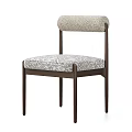 Modern Single Accent Chair With Patterned Fabric Upholstery And Dark Wooden Legs