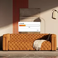 Modern double sofa multiplayer sofa 3d model