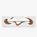 Stylish Modern Display Box Featuring Wooden Wave Design In White And Black