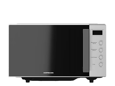 HORWOOD Black And Silver Microwave Oven With Control Panel As Modern Kitchen Appliance 3d model