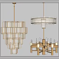 Elegant Modern Luxury Gold Chandeliers With Geometric Metal Frames And Transparent Glass Elements