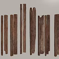 Natural Dark Brown Wooden Sticks Arranged As Rustic Stone Wood Decor