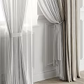 Elegant Layered Beige Curtains With Sheer White Panels For Window Decor