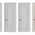 Modern Hinged Doors With Various Panel Designs And Metal Handles For Interior 3d model