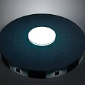 Circular Dark Colored Structure With White Central Top And Base Windows Design