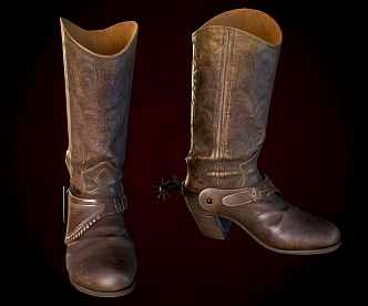 Modern Denim Boots 3d model