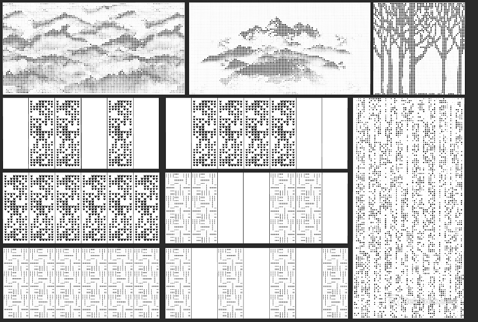 Traditional Chinese Ink Landscape Paintings With Tree Patterns And Texture Designs 3d model