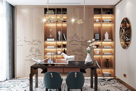 New Chinese Style Study Tea Room 3d model