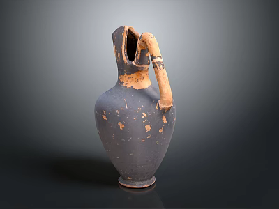 Ancient Handcrafted Pottery Vase With Intricate Carvings And Weathered Texture 3d model