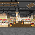 Industrial LOFT Supermarket Supermarket Snack Area Supermarket Bread Area Daily Goods Area Dry Food Refrigerated Refrigerator Commodity Shelf 3d model