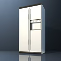 Modern White Double Door Refrigerator With Digital Display And Sleek Design
