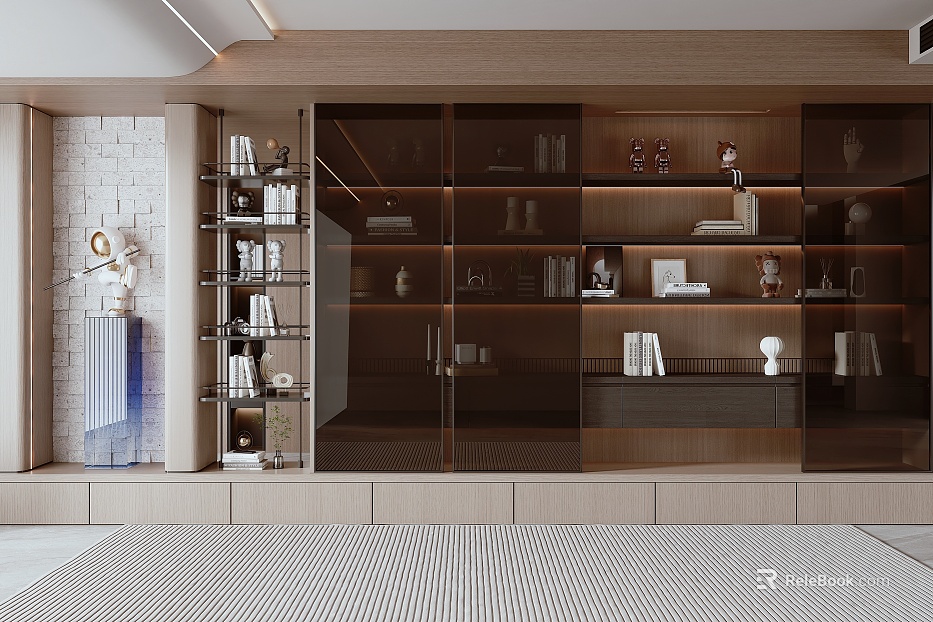 Modern bookcase texture