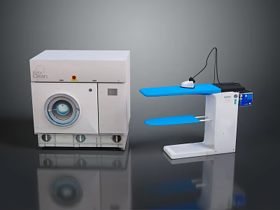 Modern Home Electronic Appliances Including Washing Machine And Steam Ironing Equipment Set 3d model
