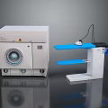Modern Home Electronic Appliances Including Washing Machine And Steam Ironing Equipment Set