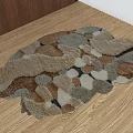 Soft Plush Irregular Shaped Rug With Natural Tones On Wooden Floor For Modern Decor