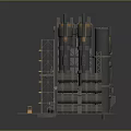 Modern factory large factory area 3d model