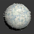Decorative Sphere With Blue And White Plant Pattern For Home Decoration