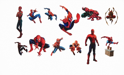 Modern 2D Spiderman Silhouette 3d model