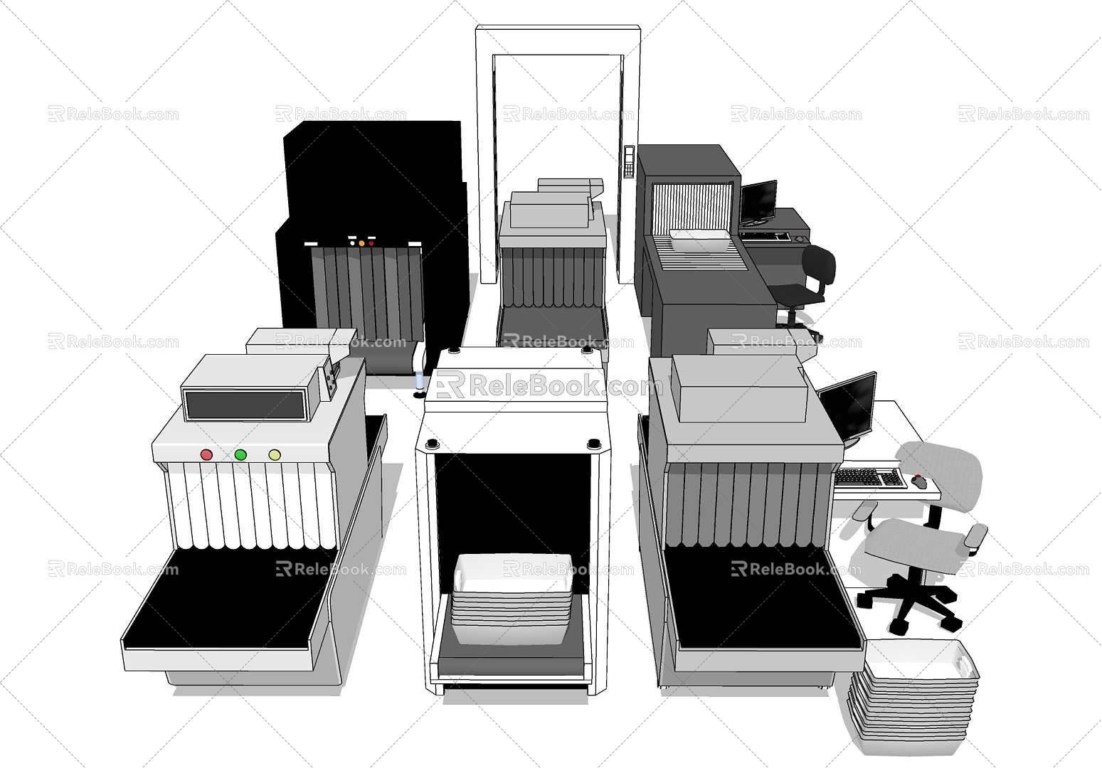 Luggage security gate 3d model