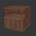 Classic Wooden Nightstand With Cabinet Doors Open Shelf And Smooth Tabletop