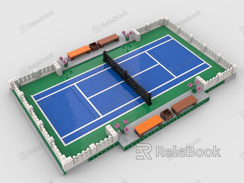 Lego toy tennis court tennis model