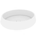 White Modern Oval Bathroom Washbasin With Smooth Sleek Surface Design