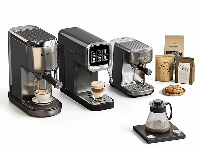 Modern Coffee Makers And Brewing Equipment For Home Kitchen Use 3d model