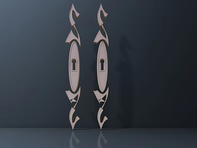 Public Facility Ornate Wooden Carved Decorations With Symmetric Artistic Design 3d model