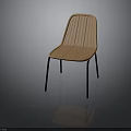 Stylish Orange Woven Chair With Black Metal Legs And Comfortable Seat