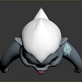 Game Movie Character Cute Blue Cartoon With White Head Red Nose Smiling Expression
