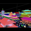 Ancient Chinese Architecture With Multi tiered Pagodas Curved Eaves And Historic Plaza