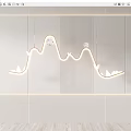 Modern Curved Pendant Light Design For Minimalist Interior With White Striped Walls