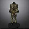 Military Camouflage Uniform Display With Jacket Pants And Mannequin Stand