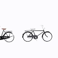 Three Vintage Bicycles Including Cargo Bike With Green Box And Classic Design
