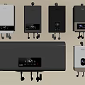 Various Styles Of Water Heaters With Digital Displays And Control Panels