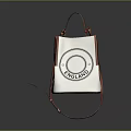 White Bucket Bag with Circular Logo ENGLAND Lettering and Brown Leather Straps